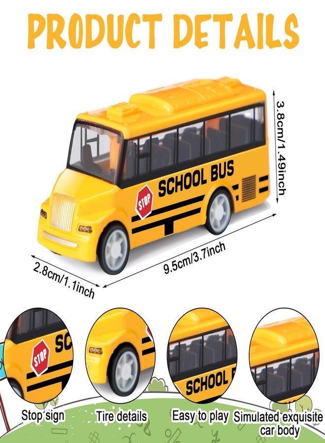 RoundFunny 12 Pcs Mini Yellow School Bus Toys for Toddlers Back to School 3.7 in Small Bus Toy for Preschool Kindergarten Kids Birthday Gift 3 4 5 Year Old and up Girls Boys - Image 2